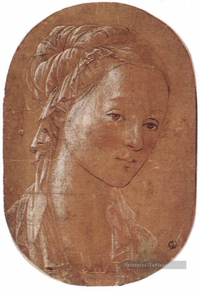 Tête d’une femme 1452 Renaissance Filippo Lippi Peintures à l'huile